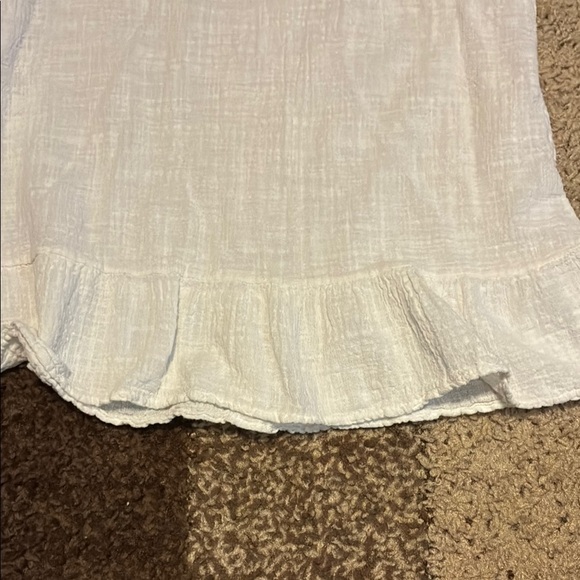 Beyond Capri White Ruffled Peplum 100% Cotton Tank Top - Picture 4 of 7
